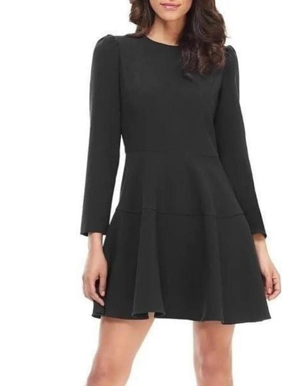 GAL MEETS‎ GLAM Black Celeste Puff Sleeve Fit Flare Circle Skirt Dress Size 8